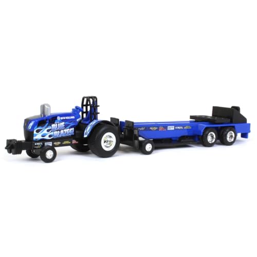 Agriculture 1/64 New Holland Blue Blazes Pulling Tractor with Pulling Sled