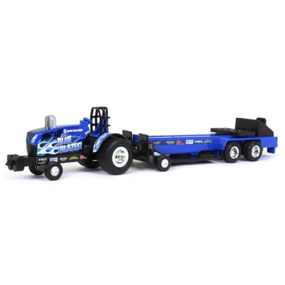 Agriculture 1/64 New Holland Blue Blazes Pulling Tractor with Pulling Sled