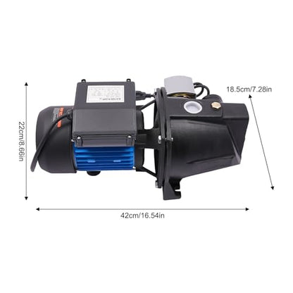 Deep Well Jet Pump, Cast Iron Convertible Pump with Ejector Kit, Well Depth Up 0-25ft, Automatic Pressure Switch (1HP) - size: 0.75HP