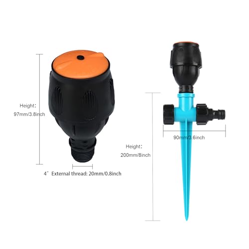 360° Rotating Sprinkler - High Pressure, High/Low Angle for Lawn Garden