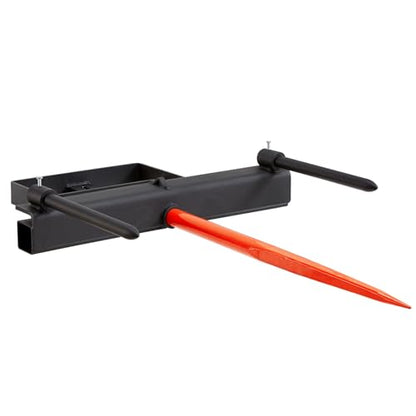 39" Hay Spear, Bale Spears 1600lbs Loading Capacity, Skid Steer Loader Tractor Bucket Attachment with 2pcs 17.5" Stabilizer Spears and 60" Chain, Quick Attach Spike Forks 1600 LBS High Load Capacity