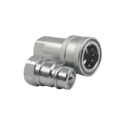 2-Set 1/2" Ag ISO5675 Carbon Steel Hydraulic Quick Disconnect Coupling Ball Valve，Pioneer Type with Black and Green Colour Dust Cap - size: 1/2"NPT-Ball(Black and Green)