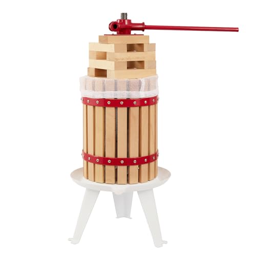 CAELUM Fruit Wine Press 4.75 Gallon, Manual Cider Maker for Kitchen Red - color: Red, size: 4.75Gallon