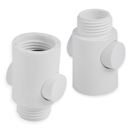 2 Pack Handle held Showerhead Shut Off Valve - Large Button - One Hand Flow Control - Water Saver flow restrictor -RV, Camper accessories. (Matte White) - color: Matte White