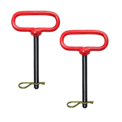 3/8 Trailer Tow Hitch Pin with Red Handle and Clip ,3/8x5 Clevis Pin for Towing with an ATV, UTV or Lawn Tractor, Hardened Steel,Powder-Coated Prevent Rust - size: 3/8*5"