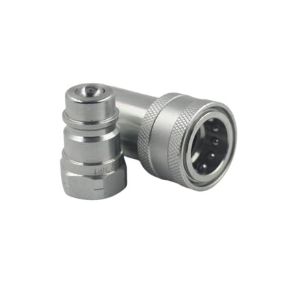 2-Set 1/2" Ag ISO5675 Carbon Steel Hydraulic Quick Disconnect Coupling Ball Valve，Pioneer Type with Black and Green Colour Dust Cap - size: 1/2"NPT-Ball(Black and Green)