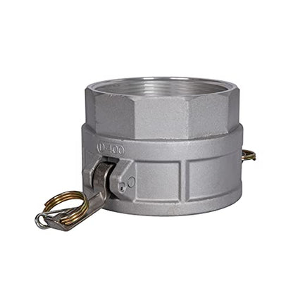 Aluminum Camlock Fittings (4" Type D) - Cam & Groove Hose Fittings, Female Coupler x Female NPT Thread Camlock Coupling (4'') - size: 4 Inch