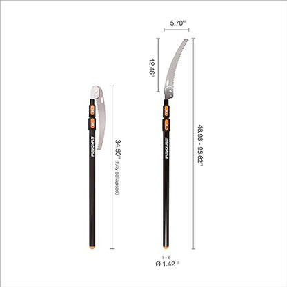 Fiskars 3-8 Ft Extendable Manual Pole Saw with 12" Hand Saw Blade - style: 3-8 ft Standard Saw