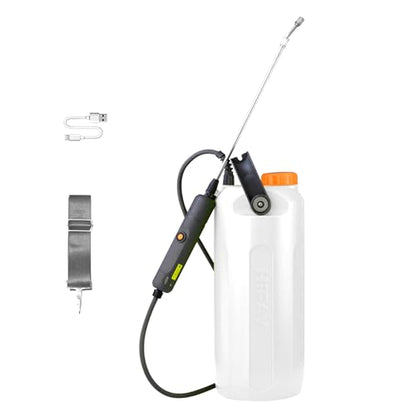 HIFAY ESX-8 Electric Sprayer, Garden Sprayer 2 Gallon,Weed Sprayer in Lawn & Garden,Rechargeable Battery Powered Sprayer with Telescopic Wand,Plant Mister,Indoor Watering Can for Plants (Translucent) - color: Translucent