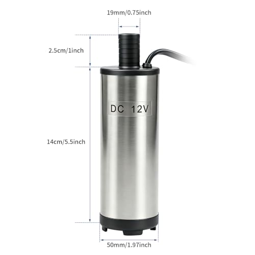DC 12V Electric Submersible Water Pump, Diesel Transfer Pump 80W 30L/min