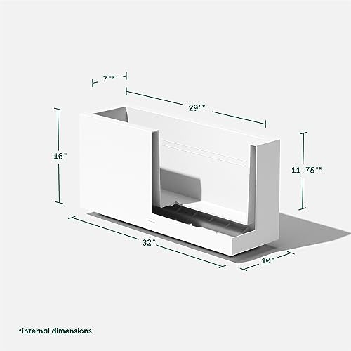 Veradek Block Series Long Box Planter - Rectangular Outdoor Planter - color: White, size: Medium