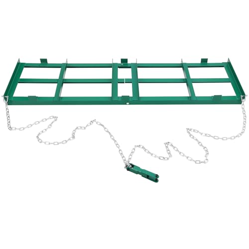 PioneerWorks 72" Width Driveway Drag, Drag Harrow Driveway, Grader Landscape Power Rake Leveling Tool, with 4FT Heavy Duty Chain, for ATV, UTV, Tractor, Mower, Tow Behind Yard Lawn