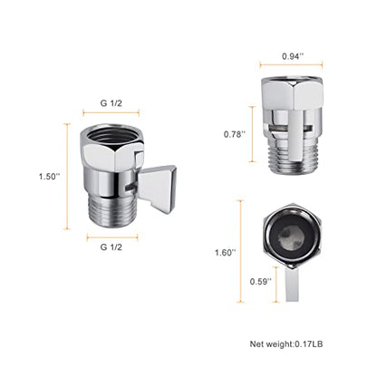 Angle Brass Shut Off Valve for Handheld Shower, Water Pressure Regulator Replacement, Chrome - color: Chrom