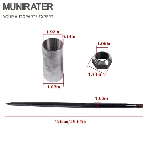 munirater 1PCS 49In Black Hay Bale Piercing Fork 4500lbs
