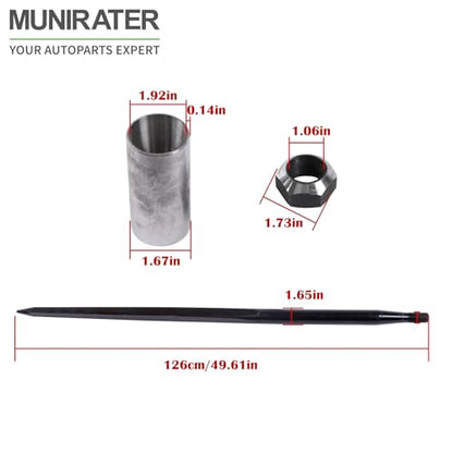 munirater 1PCS 49In Black Hay Bale Piercing Fork 4500lbs