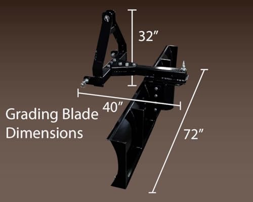 Impact Implements® 72" Grading Blade 3-Point Attachment for Cat-1 Tractors