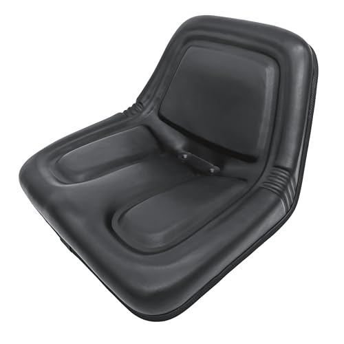 Steel Pan Lawn Mower, Tractor & Equipment Seat – 1 YEAR WARRANTY – Mid-Back Black Vinyl, Drain Holes – Fits Cub Cadet, Craftsman, Husqvarna, Toro, MTD, Snapper, Murray, Bad Boy