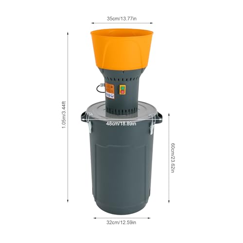Electric Corn Grinder Mill 110V 1300W High Speed Automatic Agricultural Feed Grain Mill, 881lbs/H Dust-free Dry Cereals Wheat Grinder Flour Mill with 5 Sieves, 15.85Gal Detachable Bucket - size: 1300W, 5 Sieves, w/ 60L(15.85Gal)Bucket