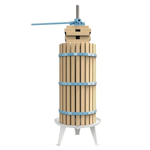 SQUEEZE master XL Fruit Apple Cider Wine Classic Press-Blue-7.9 Gallon/30L-Solid Wood Basket-Vintage traditional juicer-Pole Handle Bar for Juice,Wine,Cider-1 free filter bag included - color: Blue, size: 7.9 Gallon
