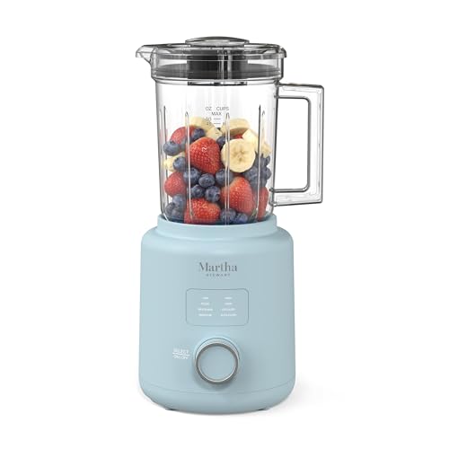 Martha Stewart 50oz Countertop Blender, 3 Speeds, 5 Presets, Sky Blue - color: Sky Blue