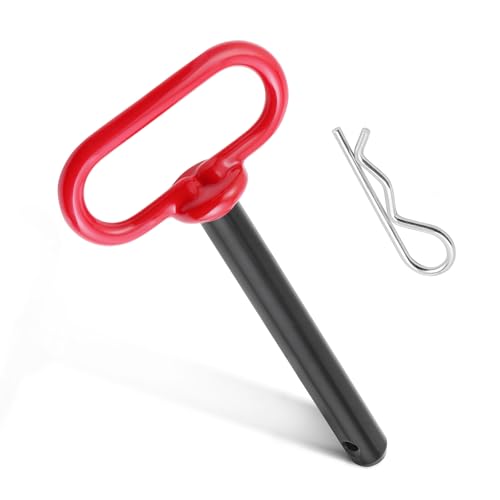 Trailer Hitch Pin, 5/8 x 4 Inch Tractor Hitch Pin with R-Clip Pin for Lawn Mower, Tractor, Trailer (Red) - size: 5/8 x 4 Inch
