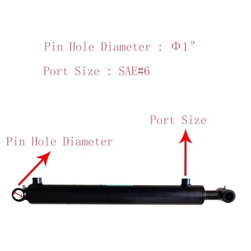 Double Acting Universal Hydraulic Cylinder, 2900-3600 PSI Hydraulic Cylinders Chrome Plated Piston Rod (Stroke 16"; Pin 1.0")