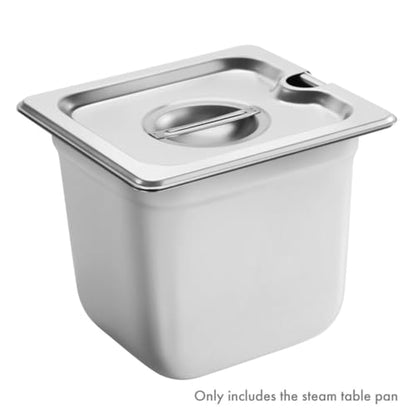 New Star Foodservice 1/6 Size Stainless Steel Steam Table Pan, 7.0 x 6.4 x 6.0 Inches, 18/8 Stainless Steel, 24 Gauge, NSF Certified (Set of 6) - size: 1/6, style: 6" Deep