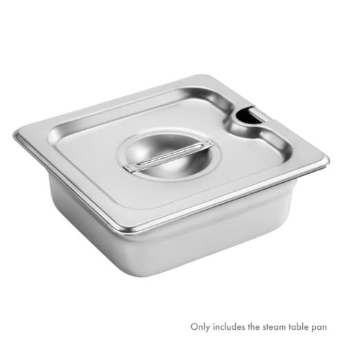 New Star Foodservice 1/6 Size Stainless Steel Steam Table Pan, 7.0 x 6.4 x 2.5 Inches, 18/8 Stainless Steel, 24 Gauge, NSF Certified (Set of 6) - size: 1/6, style: 2.5" Deep