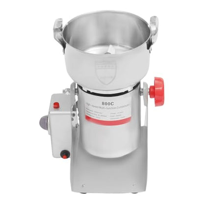 Grain Mill Grinder 800g High Speed Food Grain Mill 304 Stainless Steel Seeds Flour Nut Pill Wheat Corn Herbs Spices & Seasonings Dry Grinders Electric Machine Grinder for Kitchen - size: 800g