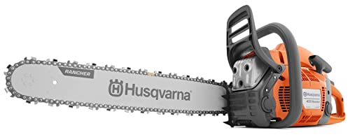 Husqvarna 455 Rancher Gas Chainsaw, 55-cc 3.5-HP, 2-Cycle X-Torq Engine, 20 Inch Chainsaw with Automatic Oiler, For Wood Cutting, Tree Trimming and Land Clearing, Gifts For Men