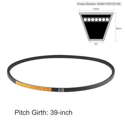 uxcell A39 Drive V-Belts 39" Lp, 13mm W, 8mm THK, JIS Standard 2pcs - size: 39"