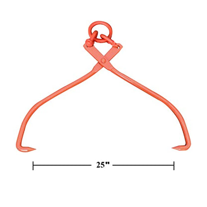 Skidding Tongs Log Lifting / Swivel Dragging Steel Tongs Log Lifting, Handling, Dragging & Carrying Tool / 25'' Jaw Opening - size: 25"-O-Ring