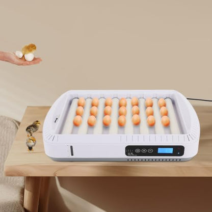 Egg Incubator 35 Eggs, Fully Automatic Digital Hatcher, Precise Temp Control 68-122°F, Poultry Hatching Machine with Auto Egg Turner, for Chicken Duck Goose Quail Parrot - size: 35 Eggs