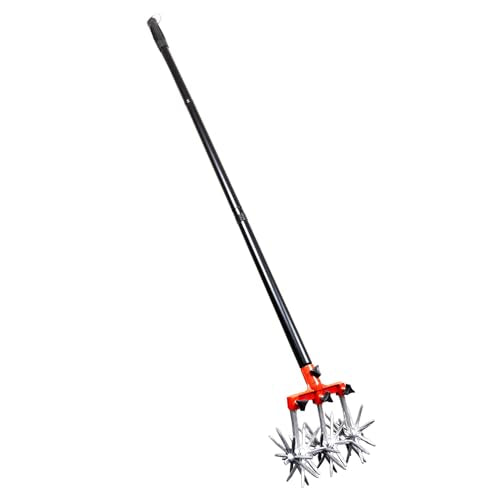 Garden Rotary Adjustable Cultivator Hand Tiller Tool for Aerating Planting