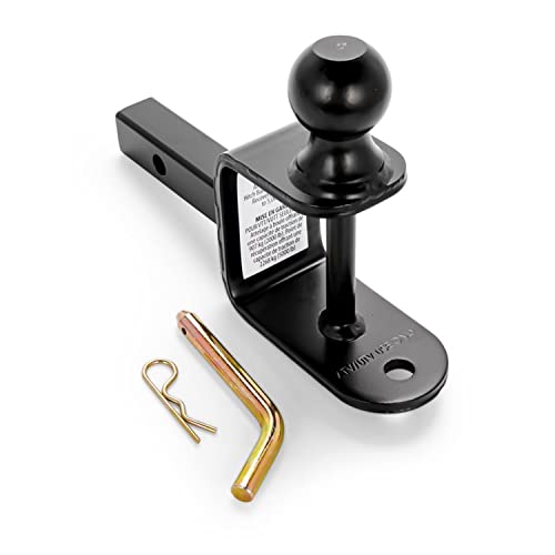 Black Boar UTV ATV Multi-Hitch - Features 2” Hitch Ball, 1-1/4” Shank - 6” (L) Shank - Hitch Ball has 2” Rise & Rated for 2,000lbs - Use w/Utility Trailers, Tow Straps & Other ATV Accessories (66024) - size: 2" Hitch Ball, style: 1-1/4" Shank w/6" Length