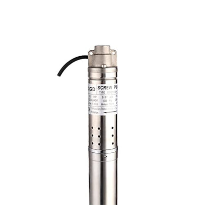 2In Stainless Steel Deep Well Pump 110V/60Hz Submersible Well Pump 0.5Hp 50mm Bore ＞53mm Well Rotary Screw Pump Max.H Lift 164ft 4.4GPM Electric Water Pump for Home Garden Agricultural Irrigation - size: 1/2" 110-120V 60Hz 0.5HP