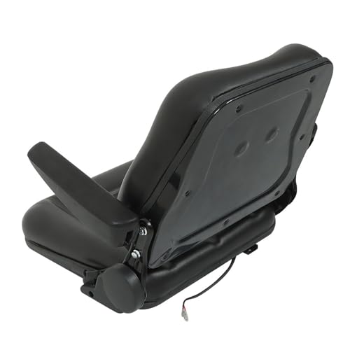 GXYWADY Universal Forklift Seat Fold Down Tractor Seat Adjustable Back with Armrest Micro Switch and Slide Replacement for Tractor Excavator Skid Loader