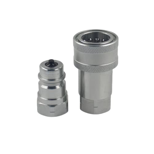 3/4″ NPT ISO 7241-A Hydraulic Quick Connect Couplers Set Tractor Hydraulic Quick Disconnect Coupler Hydraulic Coupling - size: 1Set-ISO7241-A 3/4" NPT