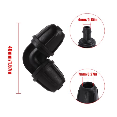 20Pcs 1/4 inch Drip Irrigation Elbow Fittings, Black - color: Black-Elbow