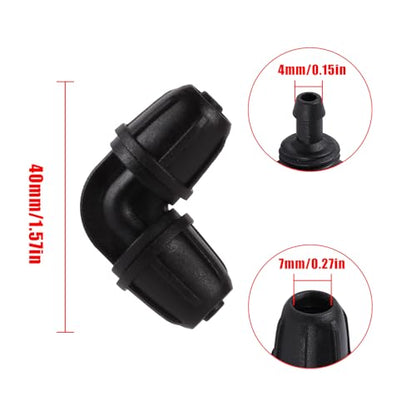 20Pcs 1/4 inch Drip Irrigation Elbow Fittings, Black - color: Black-Elbow
