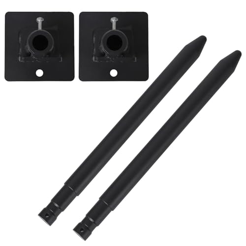 17" Heavy-Duty Stabilizer Hay Bale Spear Attachment,Skid Steer Attachments without Sleeves, Black Powder-Coated Carbon Steel Construction, Fits Skid Steer Mount Plate, Tractors & Loaders, for Farm - size: black