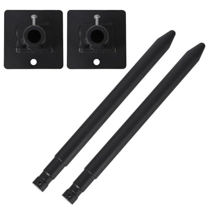17" Heavy-Duty Stabilizer Hay Bale Spear Attachment,Skid Steer Attachments without Sleeves, Black Powder-Coated Carbon Steel Construction, Fits Skid Steer Mount Plate, Tractors & Loaders, for Farm - size: black