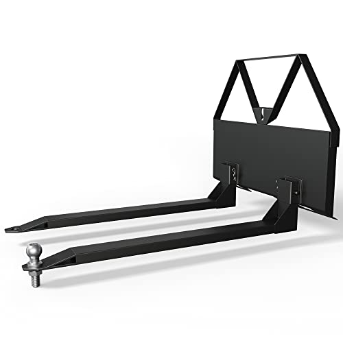 YITAMOTOR 46" 2000lbs Skid Steer Pallet Fork Attachment & 1-7/8" Ball