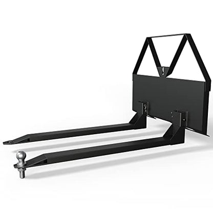YITAMOTOR 46" 2000lbs Skid Steer Pallet Fork Attachment & 1-7/8" Ball