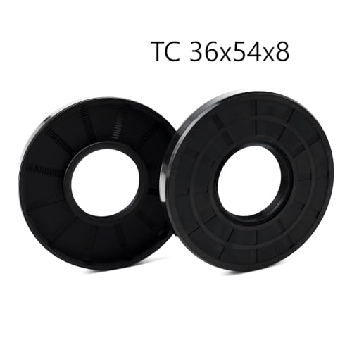 XiKe TC 36x54x8 Double Lip Oil Shaft Seal, Nitrile Rubber, Pack of 2 - size: 36x54x8mm