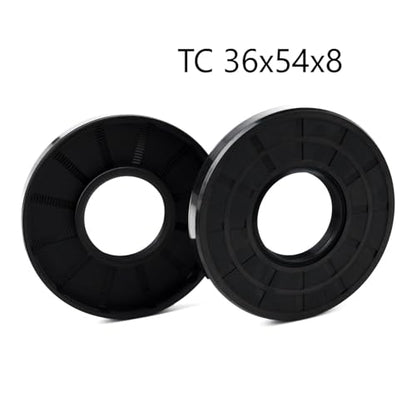 XiKe TC 36x54x8 Double Lip Oil Shaft Seal, Nitrile Rubber, Pack of 2 - size: 36x54x8mm