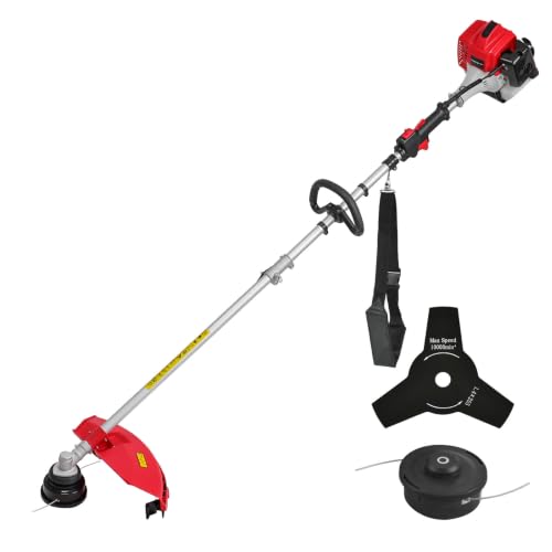 PowerSmart 25.4cc Gas Weed Wacker, String Trimmer/Edger 16-Inch with 10-Inch Brush Cutter Shoulder Strap