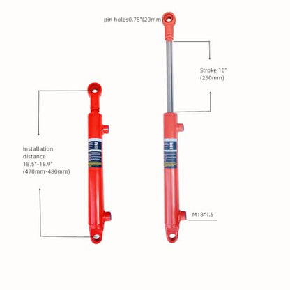 1.5" Bore Double Acting Hydraulic Cylinder, 10" Stroke Options, Welded Hydraulic Ram, 3000 PSI for Farm Equipment, Trailers, Machinery & DIY Projects（1.5 * 10） - size: 1.5*10