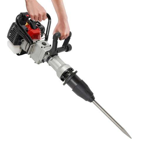 2-Stroke Gas Powered Pile Driver, 32.7CC 1000W Portable Petrol Piledriver Garden Fencing Tool Farm Piling Driver Air Cooling Single-Cylinder 0.9L Fuel Tank for Farmland Guardrails, Vegetable Planting - size: 32.7CC 1000W
