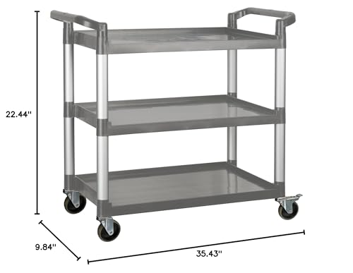 Winco 40 3/4" Gray Heavy-Duty Utility Cart - size: 40" x 19.5", style: Utility